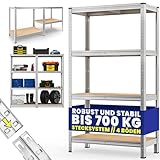 Monzana® Schwerlastregal 160x90x40cm 700kg 4 MDF-Platten Regal Lagerregal Kellerregal Steckregal Werkstattregal