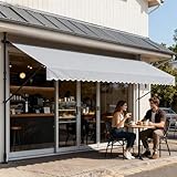 UISEBRT Klemmmarkise Balkon 400cm breit - Markise mit Handkurbel Höhenverstellbar Balkonmarkise ohne Bohren, UV-Schutz, Sonnenschutz, Wetterfest (400 x 120cm, Grau)