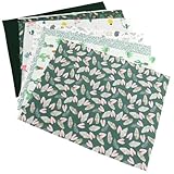 NOLITOY 7 Blätter Baumwollstoff Patchwork Stoffe mit Zarten Mustern Reine Baumwolle für DIY Nähen Quilten Basteln Vielseitige Designs Waschbeständig für Handarbeitsprojekte