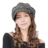 Comhats Damen Ballonmütze warme Schirmmütze Wintermütze Wolle Barett Maler Mütze mit Visor Newsboy Cap N99952_Grau M