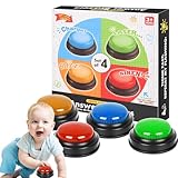 Game Buzzer Alarm | 4-teiliges Lernspiel Show Answer Button | Familien-Nacht-Summer für Klassenzimmer-Debatte, Abstimmung & Raten