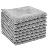SOLUSTRE 8 Stück Putztuch geschirrtucher pflegetücher Abwaschtücher Wischtücher poliertücher Stoff Lumpen Produkte Handtuch Geschirrtücher Küchentücher Putzlappen superfeine Faser Grey
