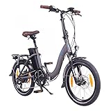 NCM Paris, 20' Zoll, E-Bike/Pedelec, E-Faltrad, 250W Motor, 36V 15Ah 540Wh Akku, 25 km/h bis zu 90 km, Mechanische Tektro-Scheibenbremsen, Shimano 7 Gang-Schaltung, Damen und Herren, anthrazit/grau