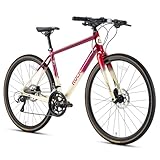 ROCKBROS Spin Trekkingrad 28 Zoll Trekking Bike Aluminium, 20 Gang Fahrrad Scheibenbremse Mountainbike Crossbike Damen und Herren 700C Violett M