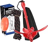 Cressi Unisex-Adult Squid Foldable Anchor Set 1,6 kg Anker für SUPs und Kajaks aus Kohlenstoffstahl, Rot, 1500 gr
