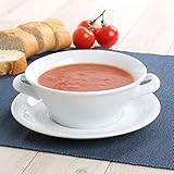 Holst Porzellan ACC 06 SET 2 Porzellan Suppentasse/Suppen Obere 0,45 L auf Untere UTA, weiß, 17.5 x 17.5 x 7 cm