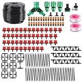 HUAZIZ Garten BewässerungsSystem Garten Bewässerung Kit, 60 m Bewässerungsrohre 212 pcs Micro Drip Bewässerung DIY Tröpfchenbewässerung Automatische Gewächshaus für Landschaft, Gewächshaus, Terrasse