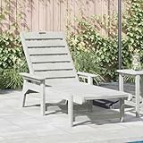 Teenpull Sonnenliege Weiß 73,5 x 92 x 90cm HDPE, Gartenliege Verstellbar, Robuste Kunststoff Relaxliege für Garten, Terrasse, Pool, 110kg Tragkraft, Pflegeleicht