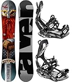 Raven Snowboard Set: Snowboard Dwarf + Bindung Fastec FT360 Black (160cm Wide + FT360 Black XL)