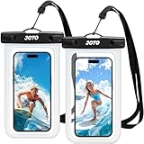 JOTO 2 Stück wasserdichte Handyhülle IPX8 Unterwasser Wasserfest Handytasche für iPhone 16 15 14 13 12 11 Pro Max Plus Galaxy S24 S23 A15 Xiaomi bis 7 Zoll Phone Case –Klar
