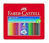Faber-Castell 112423 - Farbstifte Colour GRIP 2001, 24er Metalletui