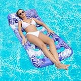 Aufblasbares Schwimmender Bett, Luftmatratze Erwachsene,Matratze Schwimmbad, Aufblasbarer Wasserhängematte, Luftmatratze Pool mit Löchern für Erwachsene Kinder Strand Sommer Party,180X80cm