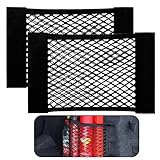Elastizität Netz, 2 Stück Kofferraum Netztasche Auto, Universal Kofferraumnetz Schutznetz Gepäcknetz Erstreckt Mit Klettverschluss für universal Auto/SUV 40 x 25 cm Schwarz