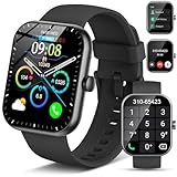 Smartwatch Herren Damen, 1,96' HD Fitnessuhr Smart Watch mit Telefonfunktion, Fitness Tracker Sportuhr mit Pulsmesser Schlafmonitor Schrittzähler, 113+Sportmodi, IP68 Wasserdicht Uhr für iOS Android