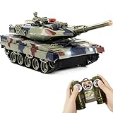 Supdex 1/24 Rc Panzer, Fernbedienung Panzer Deutscher Leopard II Armeepanzer, Modellbau Panzer 2.4Ghz mit Schussfunktion, Panzer Spielzeug Geeignet für Kinder ab 6 Jahren, RC Tank Mit Licht und Rauch