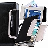 numia LG L65 Hülle, Handyhülle Handy Schutzhülle [Book-Style Handytasche mit Standfunktion und Kartenfach] Pu Leder Tasche für LG L65 Case Cover [Schwarz-Weiss]