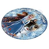 Essbare Tortenaufleger - Tortenaufleger Geburtstag - Tortendeko Frozen - Geburtstagskuchen Deko aus Fondant - Rund 20 cm - Esspapier Tortendeko - Tortenaufleger Frozen - Cake Decoration
