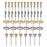 Drahtbürsten-Topfbürsten-Set, 44-teilig, Mini-Drahtbürsten-Topfbürste aus Messing und Stahl, 1/8 Zoll (3 mm) Schaft for elektrische Rotationswerkzeuge for Polieren
