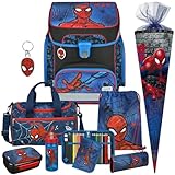 Spiderman - SCOOLI Undercover EasyFit Schulranzen-Set 9tlg. mit SCHULTÜTE, Sporttasche, BROTDOSE und TRINKFLASCHE