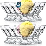 Vilde Eisschalen Dessertschale aus Glas | Spülmaschinenfest Eisschalen Glas Set Eiscreme - Dessertgläser mit Fuß 100 ml 12 Stk.