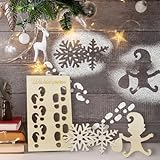 Amebleak 4 Stück Wichtel Fußabdrücke, Wichtel Zubehör Weihnachten, Wichtelschablone Fußabdrücke, Wichtelspuren Schablone, Weihnachten Wichtel, Wichtel Fußspure für Deko Böden Fenster