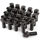 20 Radschrauben Radbolzen I M14x1,5x28mm I Kugelbund R13 SW 17mm I Kompatibel mit Audi Volkswagen OEM-RÄDERN (Schwarz)