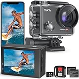 Hiicam Speed 10 Action Cam, 5K30FPS 30MP Actioncam 40M Unterwasserkamera Wasserdicht WiFi 170°Ultra Weitwinkel EIS Actionkameras Zoom 5X mit Fernbedienung und 2x1350mAh Akkus 64GB(Black)
