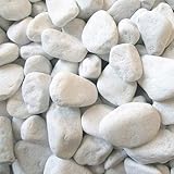 Weiße Kieselsteine Tal Itria Natursteine Dekorative Gärten Blumenbeete Vasen Verkauf pro kg (1, 15/25)