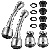 4 Stk Flexible Wasserhahn Aufsatz Verlängerung, 360 Grad Drehbar, Schwenkbar Wasserhahnbelüfter, Wasserhahn Schlauch Luftsprudler für Küche Spüle