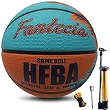 Fantecia Größe 7 Basketball mit Pumpe, Indoor Outdoor Street Training Basketbälle für Männer, Frauen, Jugendliche