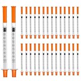 30 Stück 1ml/cc Spritze 29G-8mm, Spritzen 1ml Plastiktube Mehrzweck Messwerkzeuge, einzeln verpackt