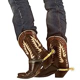 NET TOYS Cowboy Sporen Westernsporen Gold Stiefelsporen Cowboysporen Western Spurs Wilder Westen Kostüm Accessoire