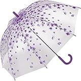 happy rain Stockschirm transparent Blossom - lila