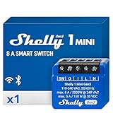 Shelly 1 Mini Gen3 | WLAN Smart Relais Schalter mit Potentialfreie Kontakte| 1 Kanal 8A | Lichtsteuerung und Garagentoröffner | Alexa und Google Home | iOS-Android-App | Kein Hub erforderlich