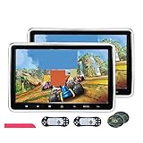 STRAFBRG 10,1-Zoll-Auto-DVD-Video-Player Kopfstützenmonitor MP5-Wiedergabe-Videomonitor USB/SD/HDMI/IR/FM Touch-Taste Spiel-Fernbedienung Stereo,Leistungsstarke Wiedergabeleistung(2 pcs)
