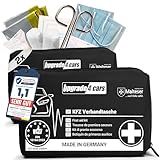 Upgrade4cars 2 x Auto Verbandskasten nach aktueller Norm 2025 | Kfz Verbandstasche in Schwarz | Erste Hilfe Set - DIN 13164:2022 (StVO konform)
