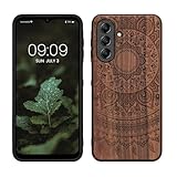 kwmobile Hülle kompatibel mit Samsung Galaxy A26 5G Hülle - Holz Case - Handy Cover - TPU Handyhülle in Dunkelbraun Indische Sonne