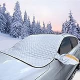 NDDI POWER Frontscheibenabdeckung, Verdickte magnetische Absorption Aluminiumfolie Schnee Frost Schild mit Spiegelabdeckung, erweiterter Schutz Wischer（170×143cm
