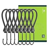 Abma Cord Spanngummi mit Haken 20 Stück Expander mit Haken 15cm Gummispanner Planenspanner Expanderschlingen für Planen, Netze, Banner, AC-6-15-20-BLACK