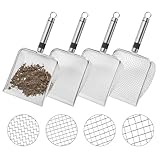 GIONAR 4 Stück Gartensieb aus Edelstahl - Gartensieb Erde - Kompostsieb mit Griff Gartensieb - Sandsieb,Sieb, Erdsieb, Sandsieb (2/2.8/3.8/5mm Masche)