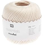 Rico Design Essentials Crochet | Häkelgarn Baumwolle Stärke 10 | 100% Cotton | zum Häkeln, Häkelwolle, 50g 280m Filethäkelgarn, dünnes Baumwollgarn mercerisiert