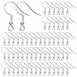 TOAOB 925 Silber 50 Stück 18 mm Ohrhänger Ohrhänger Ohrhaken Ohrring Haken Hypoallergene Ohrhaken Ohrringe Zubehör mit Perlen und Spule für DIY Ohrhänger Schmuckherstellun