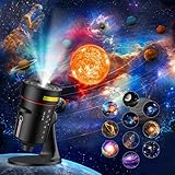 Sternenhimmel Projektor, 4K HD Planetarium Projektor, Realistisches Galaxy Projector Star Projector Lampe mit Timer-Aus-Steuerung und 8-farbiges Nachtlicht,Sternenprojektor für Kinderzimmer (Schwarz)
