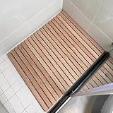Rutschfeste Bambus-Badematte für Spa, Sauna, Whirlpool, Pool, Wasser- und Kälteisolierung, Holz-Duschmatte, 45 x 80 cm
