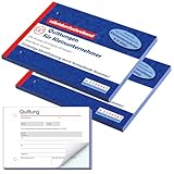 Nezyo 2 Stück Quittungsblock für Kleinunternehmer DIN A6 Quer & Gelocht 2 x 50 Blatt Selbstdurchschreibend Fortlaufend Nummeriert Eindeutige 7stellige Nummer Rechnungsblock mit Durchschlag