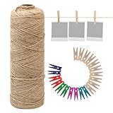 200m Jute-Schnur 1mm Dicke Braun Jute-Kordel Deko Packschnur Dekoration Verpackung Jutegarn Hanfschnur Bindegarn Für Dekoration, DIY Handwerk, Verpackung, Floristik (1mm, 200m)