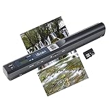 Tragbarer Scanner mit 16G SD Karte, Handheld Fotoscanner für A4 Dokumente Bilder Seiten Texte in 900 Dpi, Unterstützung JPG/PDF Format, Upload von Bildern auf den Computer über USB-Kabel