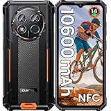 OUKITEL WP28E Mobiltelefon, 10600 mAh, unzerbrechlich, 16 GB RAM + 64 GB ROM (TF 1 TB) Handy, HD, Android 14, 13 MP Kamera, 4G Dual SIM/IP68/IP69K/OTG/GPS/NFC, Orange