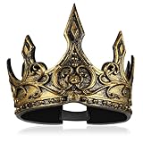 BESPORTBLE Krone für Männer - Schaumstoff Königskrone Herren Cosplay Stirnband - Diadem Für Prinz, König Kostüm - Hochzeit, Geburtstag, Halloween, Mittelalter-Event (Altgold)
