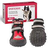 KONG Sportschuhe für sehr große Hunde 4 Stück in Größe XL I Hochwertiger Pfotenschutz mit Polsterung I Bequeme Schuhe für Hunde I Einfache & sichere Nutzung I Robustes & waschbares Material
